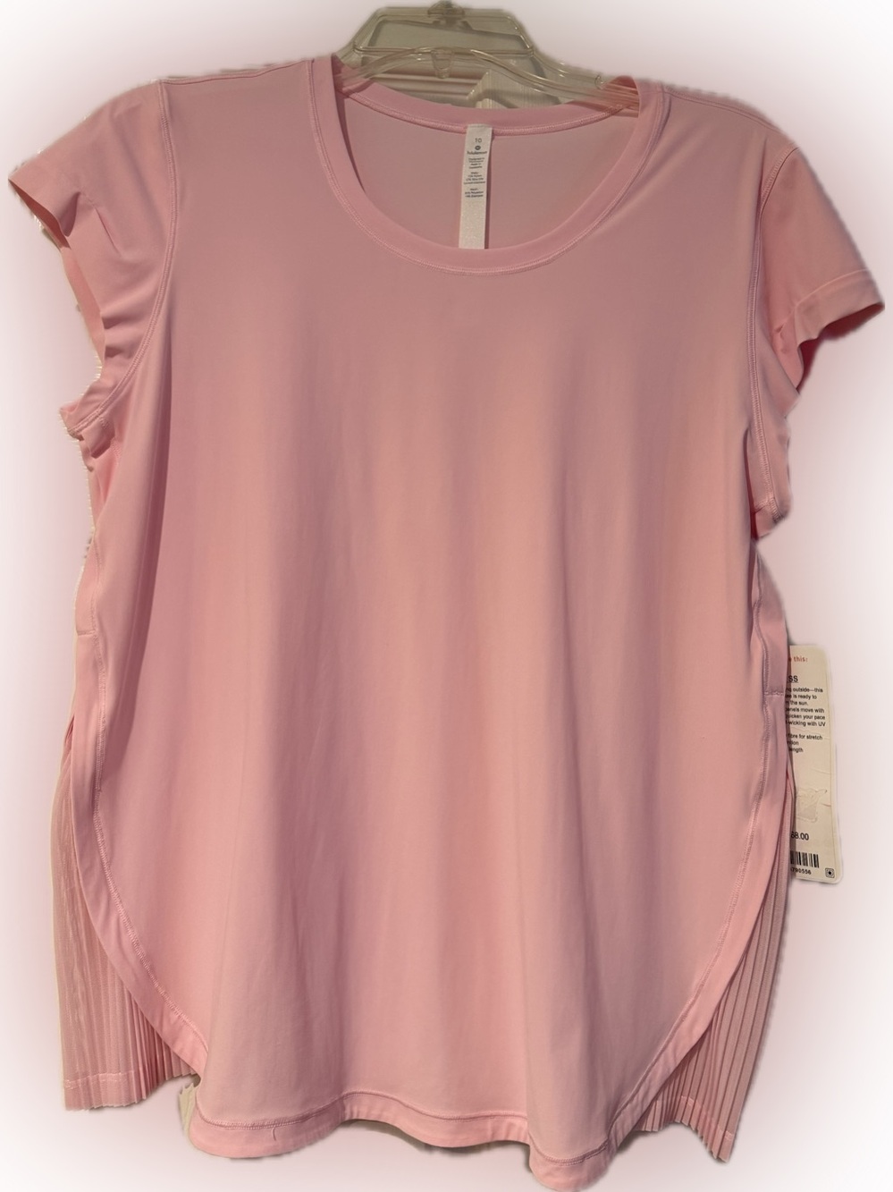 Just Pleat It lululemon athletica Light Pink Short Sleeve Round Neck Top